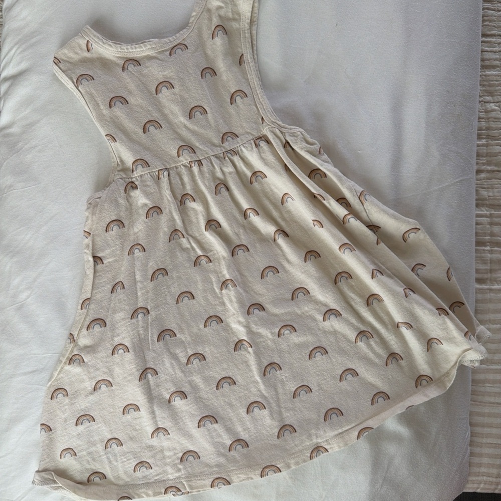 Rylee + Cru Cream Rainbow Print Sleeveless Dress